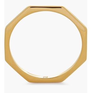 Monica Vinader Octagon Stacking Ring, 18 Karat Gold Vermeil, Size 7, NWT